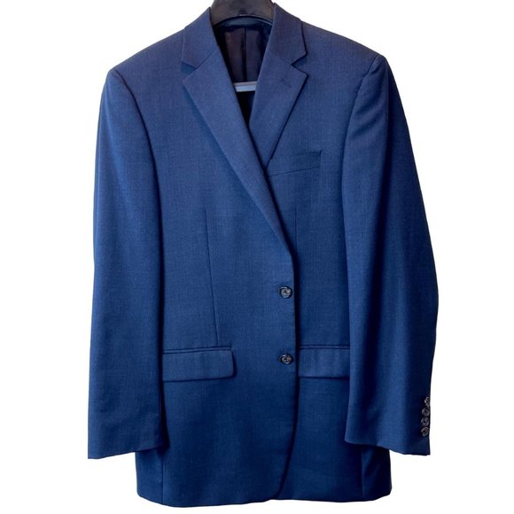 Lauren Ralph Lauren Mens 100% Wool Blazer Coat Jacket Single Breasted Blue SZ 40 - Picture 1 of 7